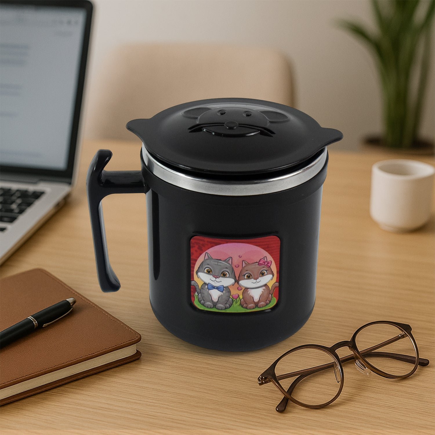 1 Pc Apex Cat Mug – 250 ml Stainless Steel Insulated Inner with Cute Cat Print - Image 6