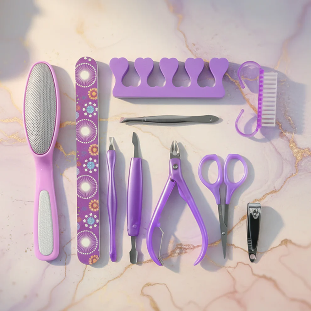 Personal Grooming Manicure & Pedicure Nail Care Tool Set (10 Pc Set) - Image 2
