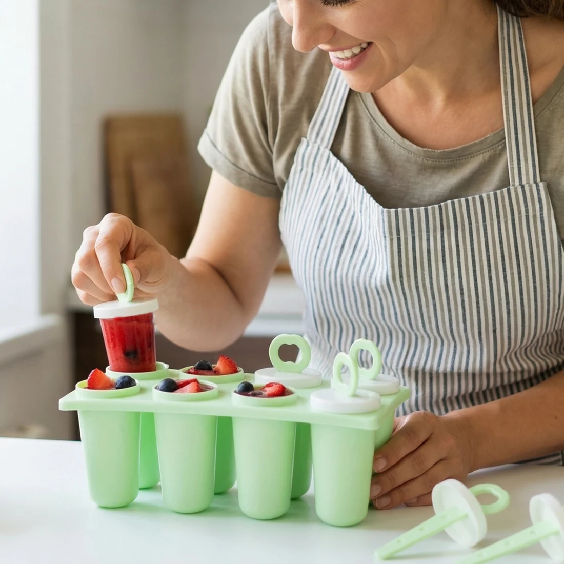 Prexo Plastic Ice Cream Popsicle Maker (8 Pc Set) - Image 4