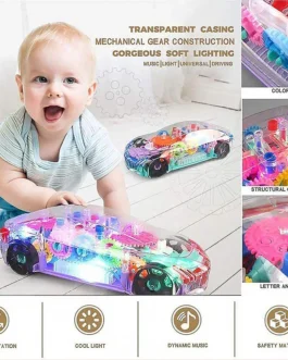 Rotating Transparent Gear Concept Car with Musical and 3D Flashing Lights Toy