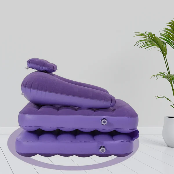 2-in-1 Air Mattress & Lounger Portable Inflatable Sofa with Hand Pump - Image 5