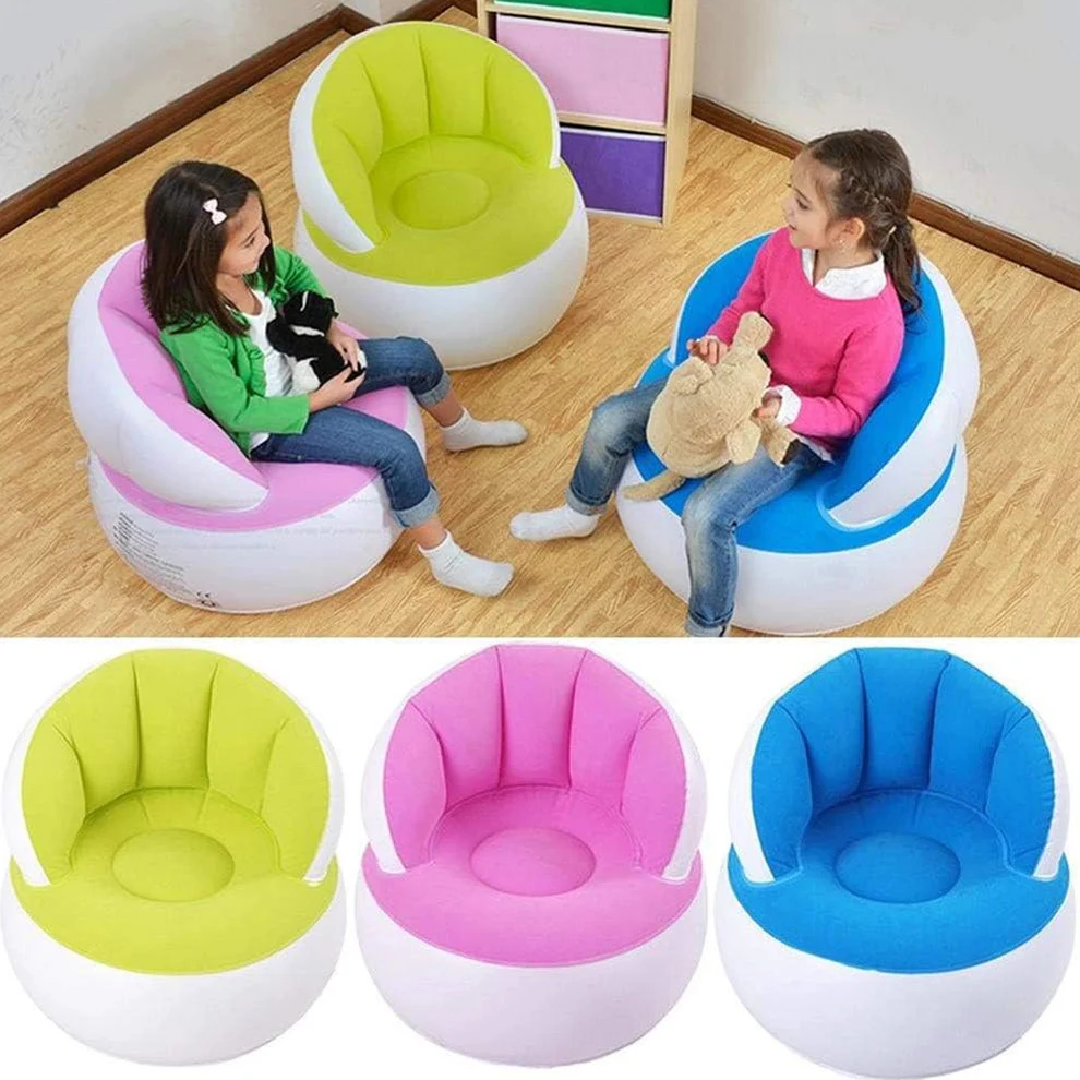 Kids inflatable sofa chair with backrest & Foot Air Pump (1 Set 85x74 Cm Approx) - Image 5