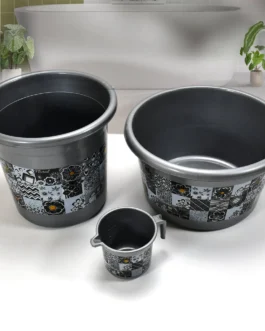 Large Capacity Plastic Bathroom Set of 7 Pc