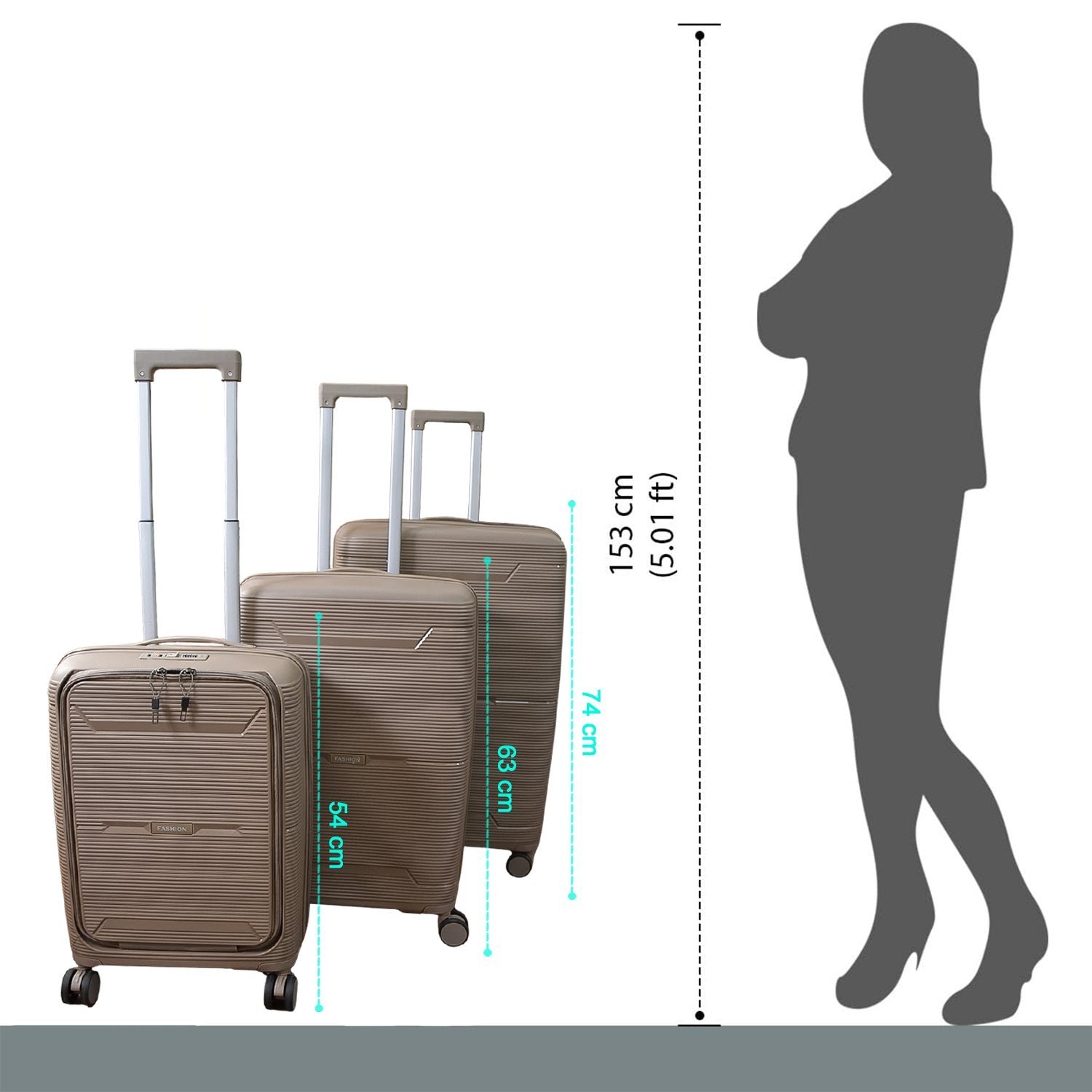 Hard-Shell Trolley Luggage Bag (Set of 3-pice / Mix Color) - Image 5