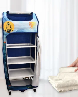 Multi Purpose Foldable Baby Wardrobe / Toy Box 5 Shelves Cartoon Printed