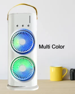 Electric Fan Desktop Double-Head Powerful Air (1 Pc / With Remote / Plug and Play)