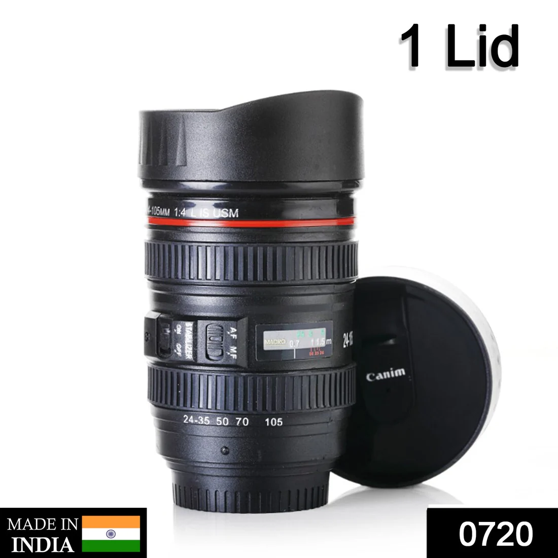 Camera Lens Shaped Coffee Mug Flask With Lid - Image 6