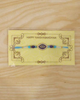 Evil Eye Designer Rakhi with Blue Beads (1 Pc)