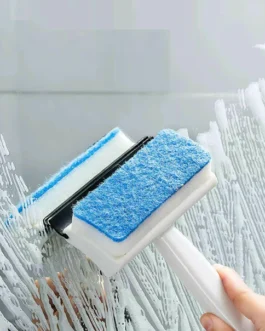 2-in-1 Glass Wiper & Brush – Double-Sided Cleaner for Mirrors, Tiles & Windows