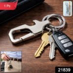 Heavy Duty Metal Key Holder with Secure Lock Keychain (1 Pc) - Image 2