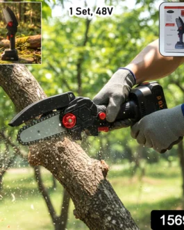 Mini Electric Cordless Chainsaw (1 Set, 48V, Blade size 18 Cm)