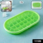 Premium Oval Silicone Ice Cube Tray with Lid (1 Pc) - Image 2