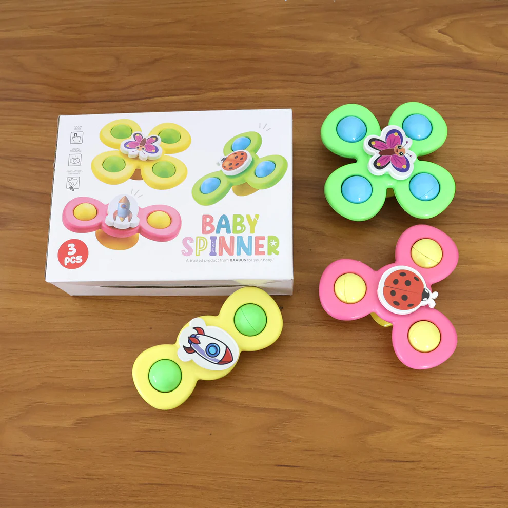Colour Baby Spinner Toy Set – Suction Cup Sensory Spin Toys (3 Pc Set) - Image 6
