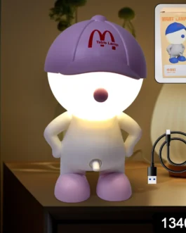 Cute Lovely Cartoon Design LED Desk Night Light With Plastic Head Cap (1 Pc)
