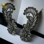 Stylish Oxidised Silver Ear Cuff Earrings for Women & Girls - Image 2