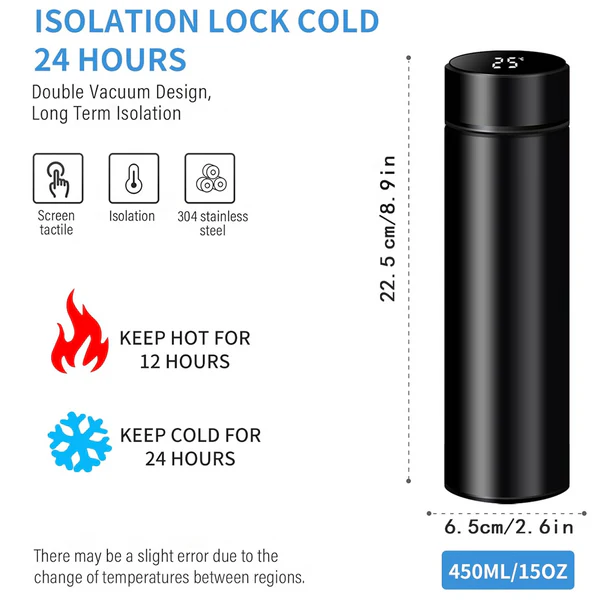 0726 Vacuum Insulated Water Bottle with LED Temperature Display (1 Pc / Multicolor) - Image 3
