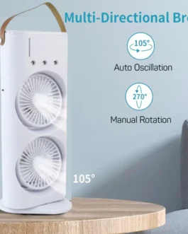 Electric Fan Desktop Double-Head Powerful Air (1 Pc / With Remote / Plug and Play)