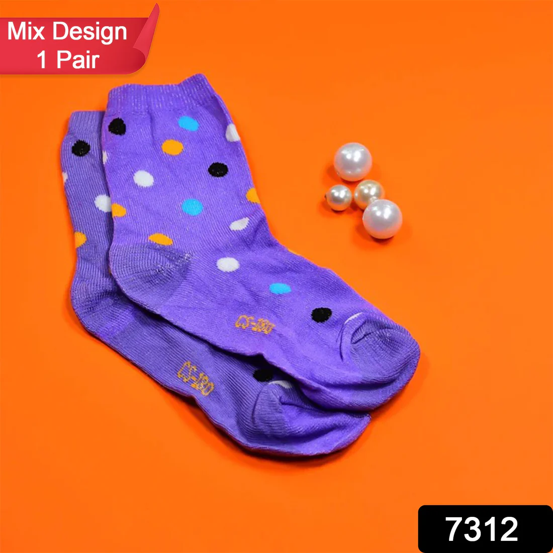 1 PAIR SOCKS PRINTED TRENDY MULTIPLE DESIGNER SOCKS (1 Pc / Mix Design) - Image 5