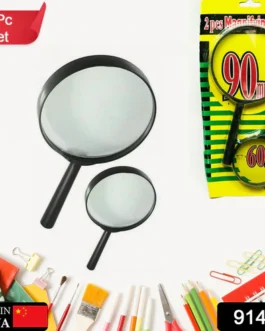 Magnifying glass Lens – reading aid made of glass – real glass magnifying glass that can be used on both sides – glass breakage-proof magnifying glass, Protect Eyes, 90mm & 60mm (2pc Set)