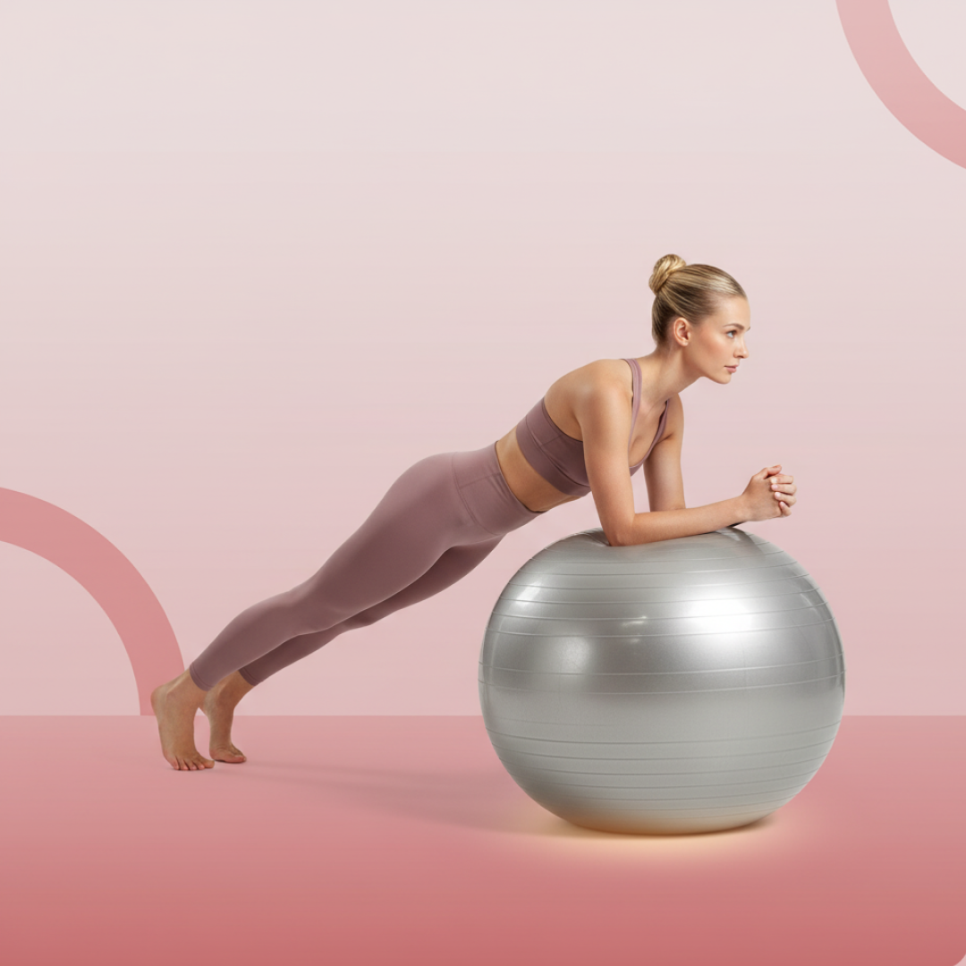 Heavy Duty Gym Ball Non-Slip Stability Ball with Foot Pump for Total Body Fitness - Image 4