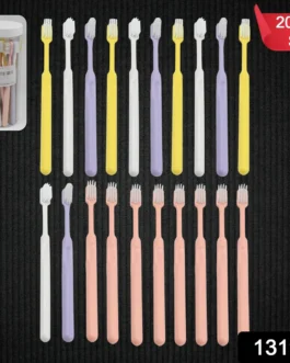 Plastic Toothbrush With Plastic Round Box (20 pcs Set)