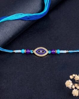 Evil Eye Designer Rakhi with Blue Beads (1 Pc)
