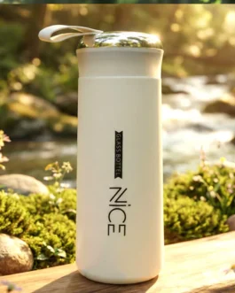 Premium White Glass Water Bottle (1 Pc ,400 ML)