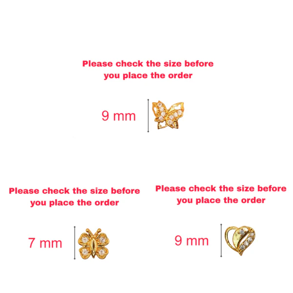 "Gold Butterfly & Heart Stud Earrings AD for women and girls Combo Pack of 3 - Image 4
