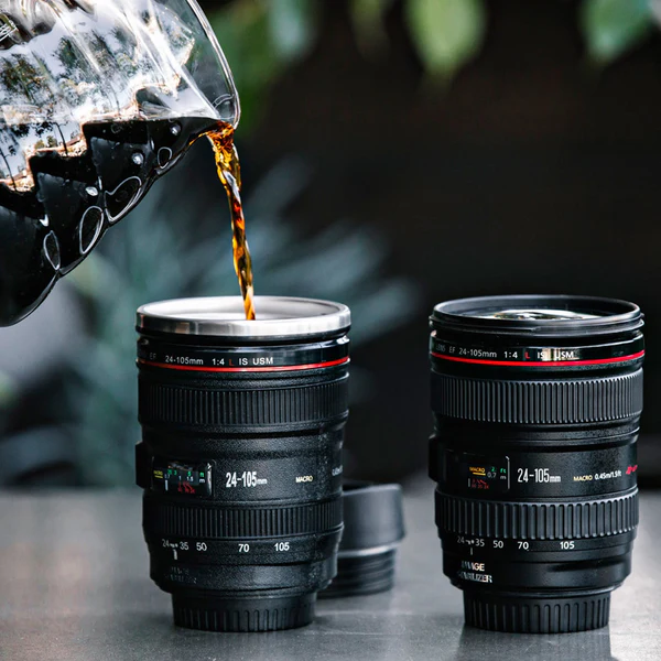 Plastic Camera Lens Stainless Steel Coffee Mug - Image 4