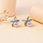 Pearl Butterfly Stud Earrings - Elegant Jewelry for Women & Girls - Image 2