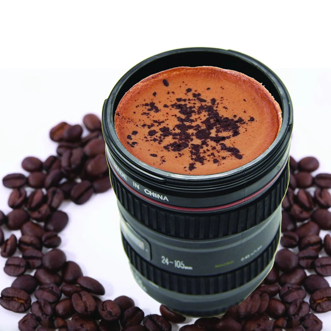 Plastic Camera Lens Stainless Steel Coffee Mug - Image 5