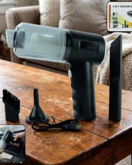 3 in 1 Mini Car Vacuum – Wireless, Rechargeable, Blower & Dust Cleaner for Car & Home