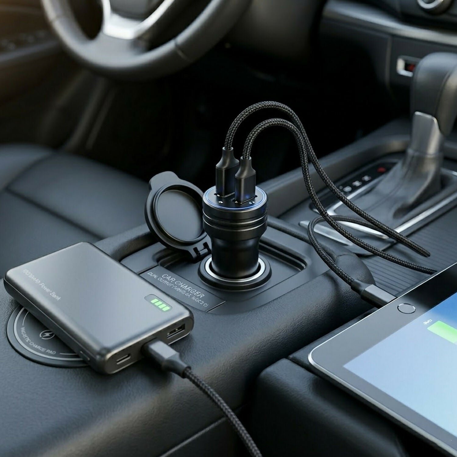 43qVMuIE95.jpg Dual USB Car Charger Fast Charging Adapter for Mobile Devices - Image 1