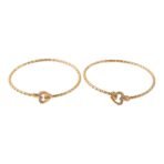 Elegant Gold Heart Lock Bangles for Women - Image 2