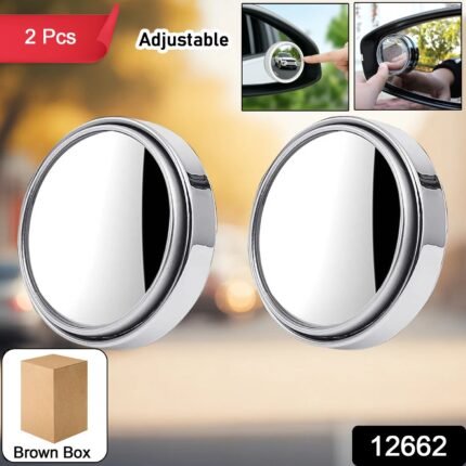 Silver Round Blind Spot Mirrors for Car Side - 2 Pc