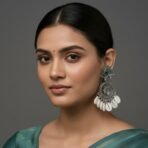 Oxidized Silver Look Tribal Statement Earrings - Image 2