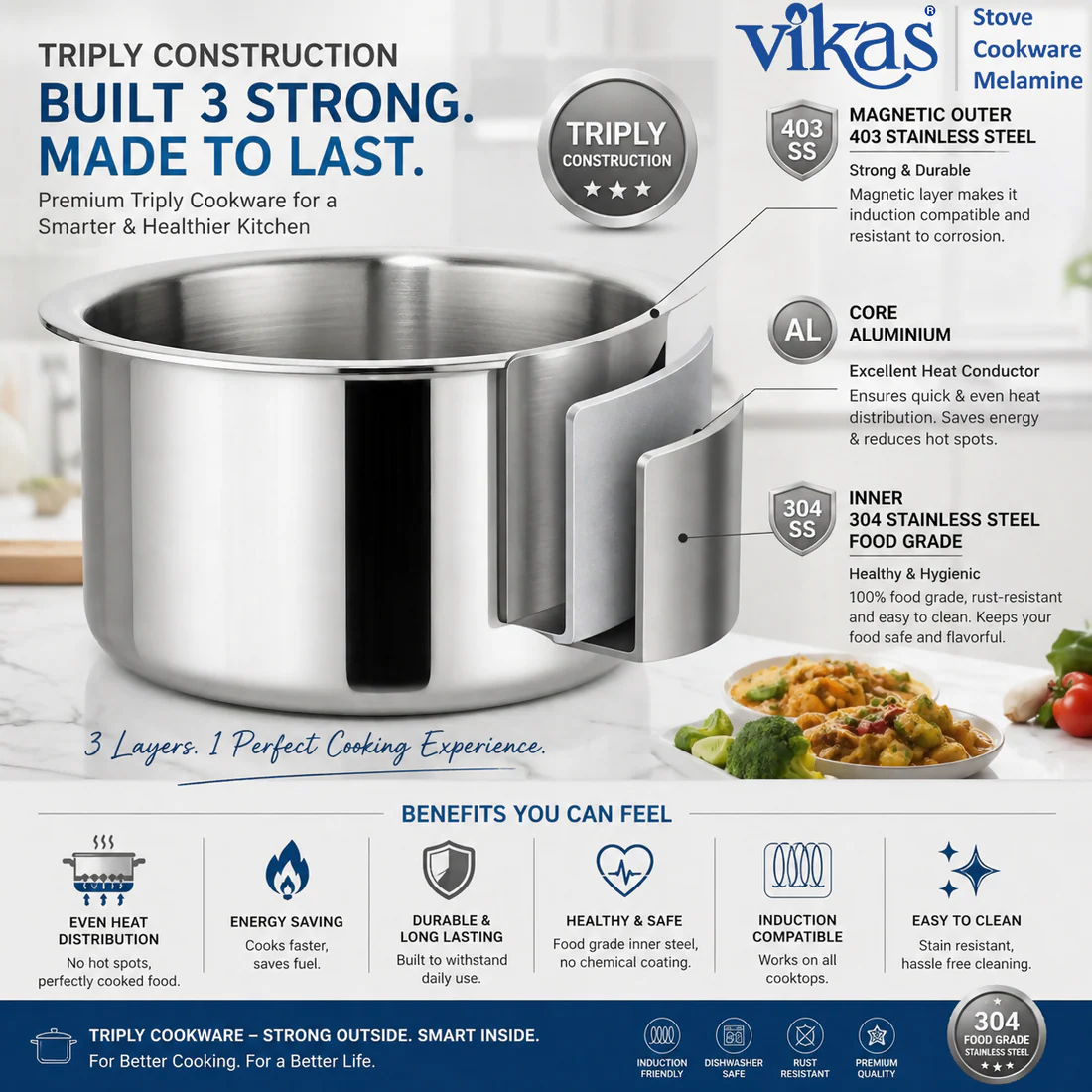 Vikas Triply Tope – Versatile Cooking for Every Meal - Image 2