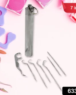 7 IN 1 STAINLESS STEEL TOOTHPICK FLOSSIER SET (1 SET / With Case)
