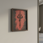 Mahadev Trishul Wall Art Frame – Minimalist Lord Shiva Trident Decor | Modern Spiritual Wall Art for Living Room, Meditation & Pooja Room - Image 2