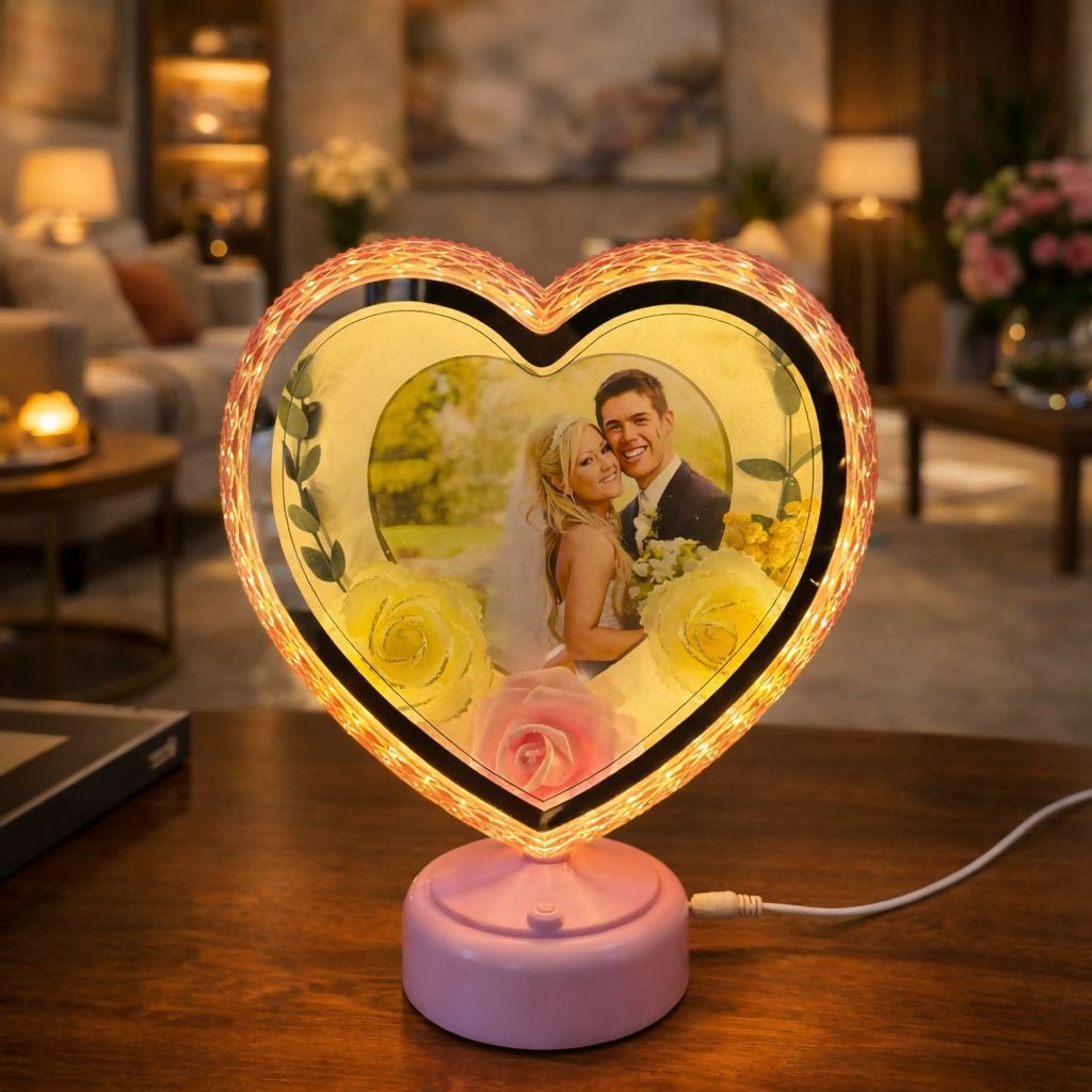 7Aq0BICPyN.jpg Heart Shape LED Photo Frame Romantic Light Gift for Couple - Image 1