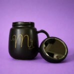 Mr Printed Ceramic Coffee Mug with Lid, Stylish Tea Cup - Image 2