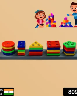 Geometric Brick – 5 Angle Matching Column Blocks for Kids – Preschool Learning Toy