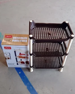 Apex Small Multiuse Plastic Storage Rack Organizer 3-Tier