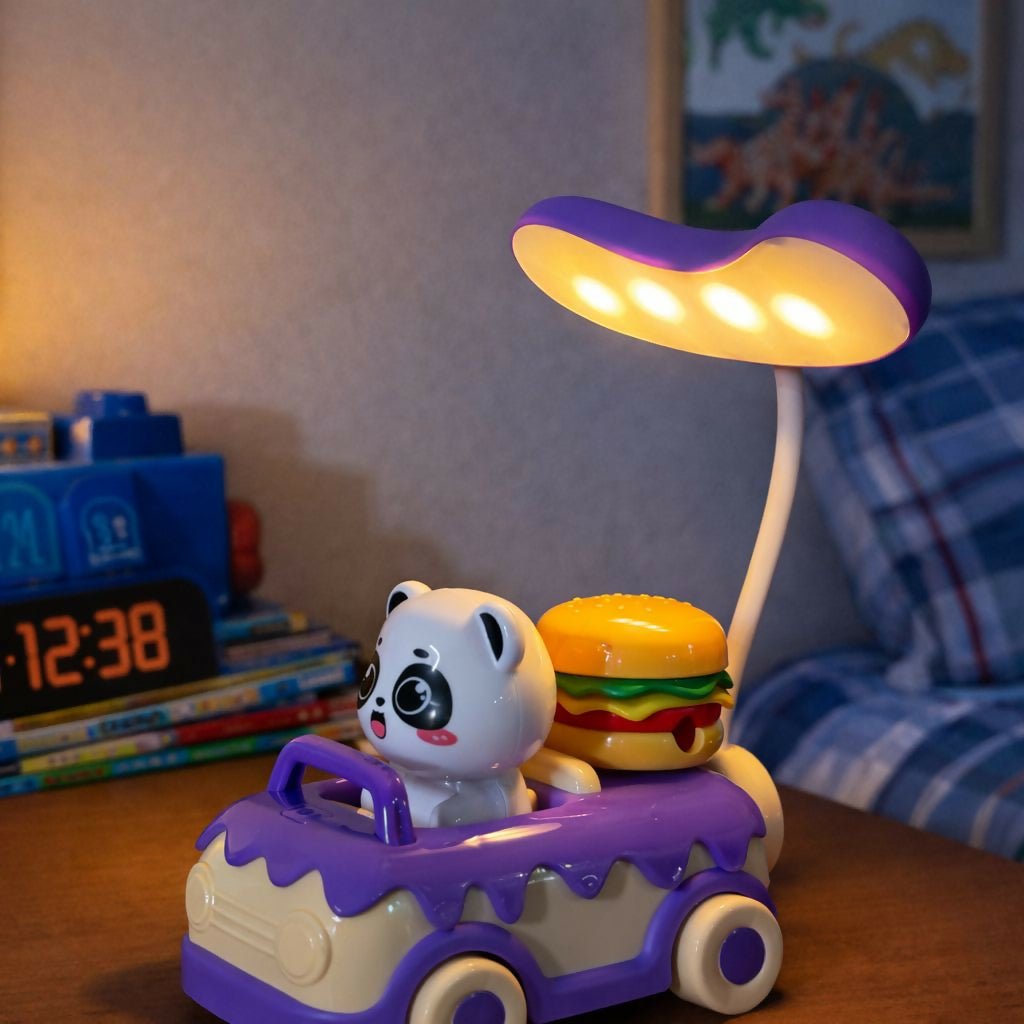 87vRmtAQR0.jpg Purple Panda Car LED Desk Lamp with Pen Holder Kids Study Table Lamp - Image 1