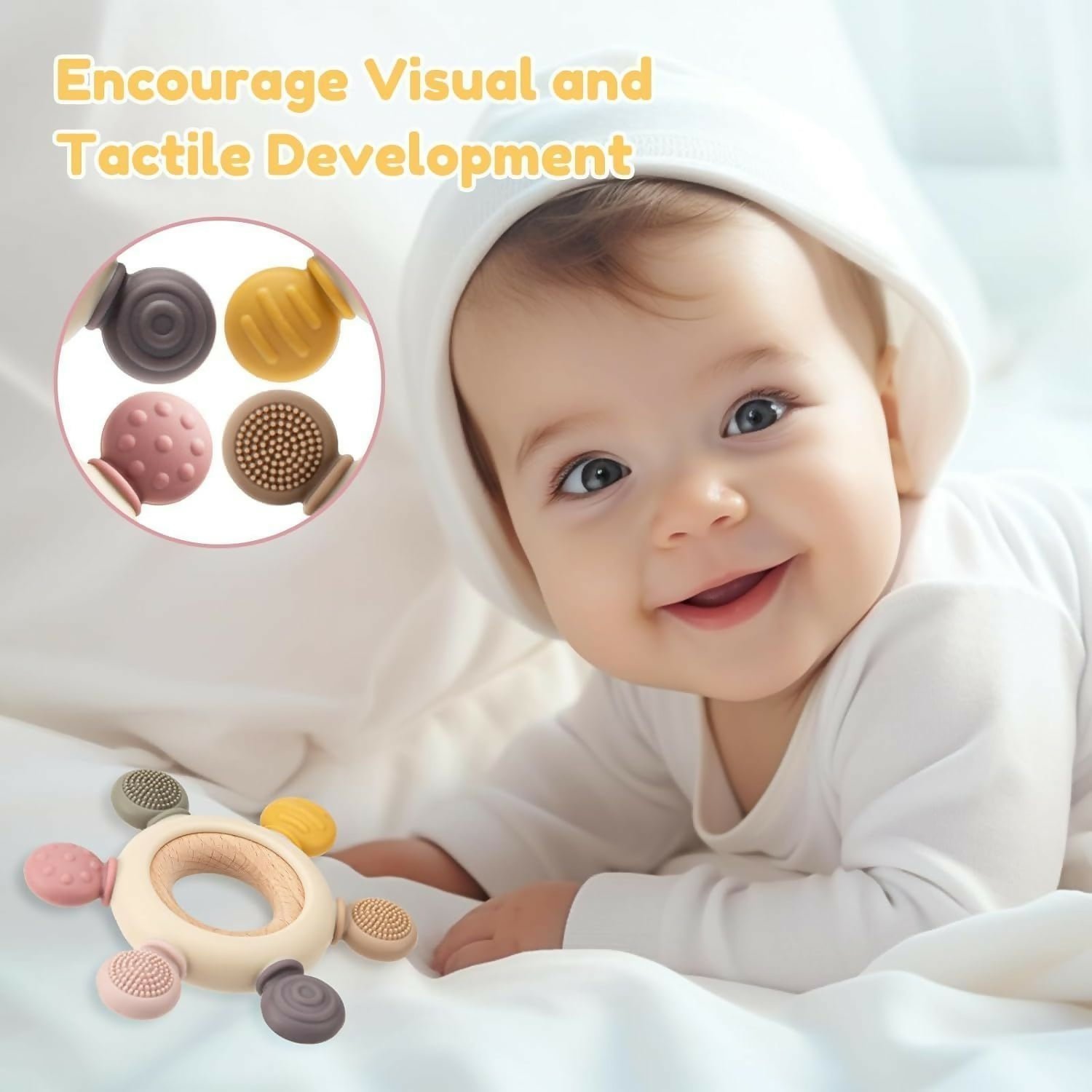 6 Multi color Finger Baby hand Teether - Image 3