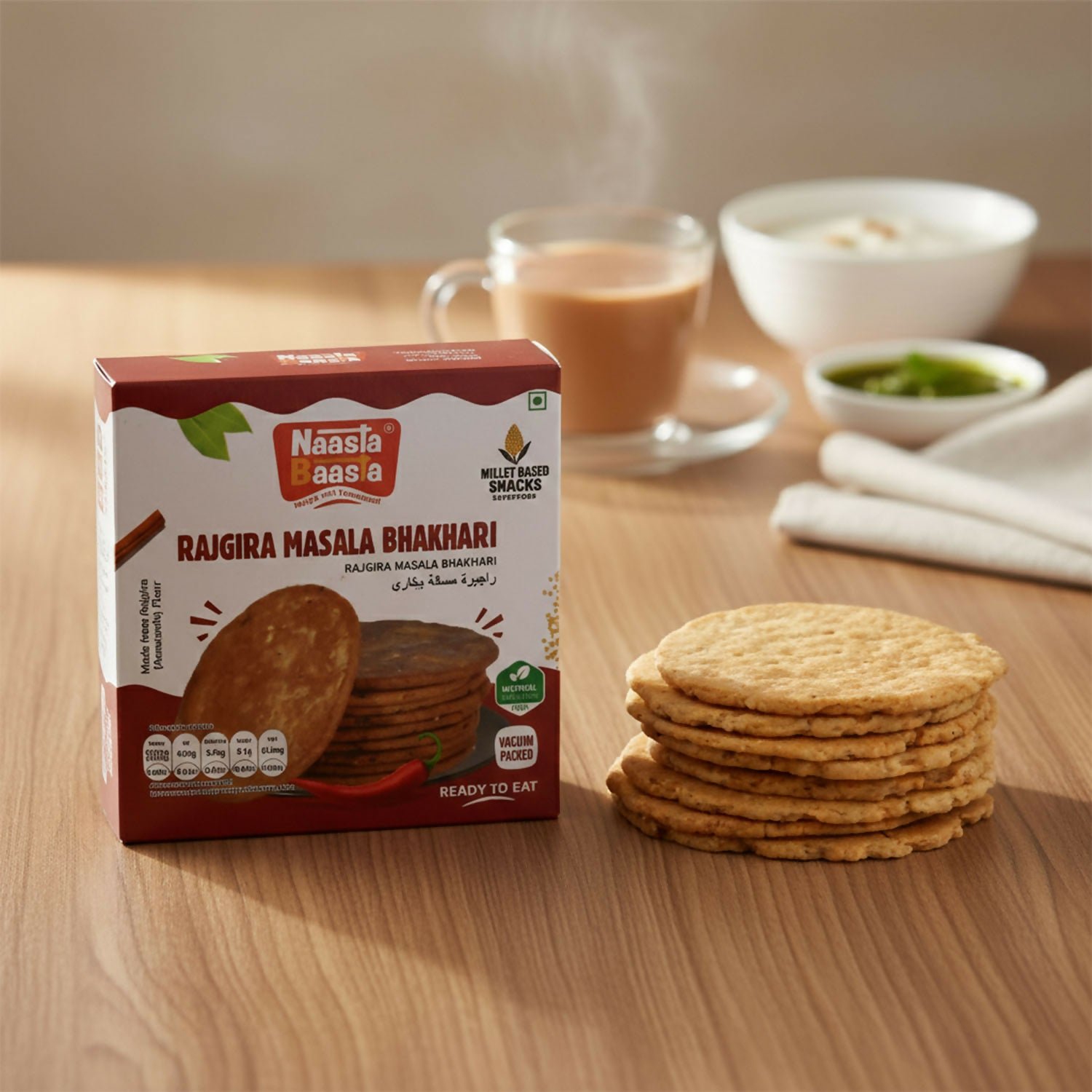 8xoywlV1S5.jpg Naasta Baasta Rajgira Masala Bhakhari – Premium Millet Based Ready to Eat Crispy Indian Snack (200 Gm) - Image 1