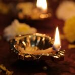 Decorative Ceramic Diya with Gold PVD Plating & Metallic Finish (4 Pc) - Image 2