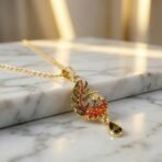 Graceful Peacock Motif Pendant Necklace with Chain for Women - Image 2