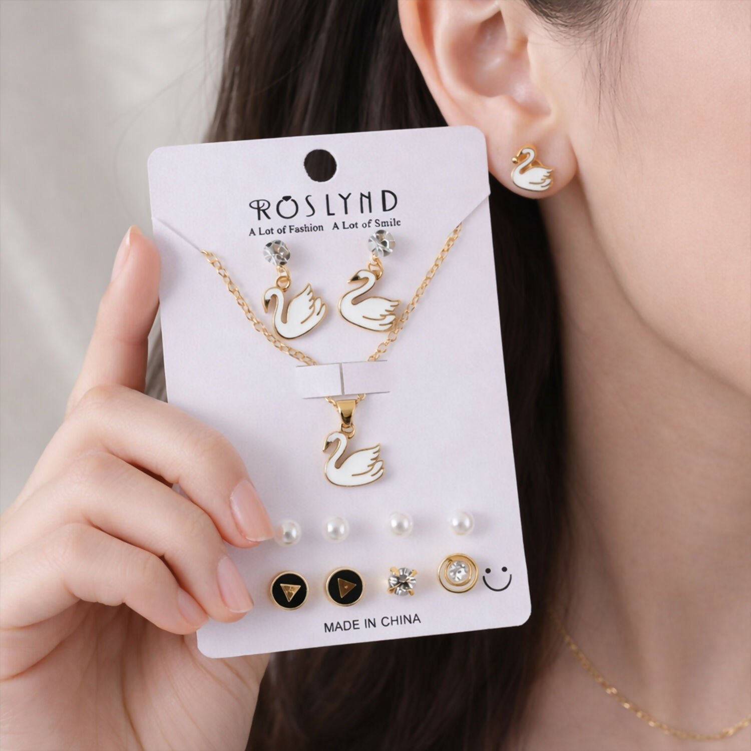 Ak9P82lXrP.jpg Premium Gold Plated Leaf Pearl Drop Earrings for Women & Girls (Combo set of 6) - Image 1