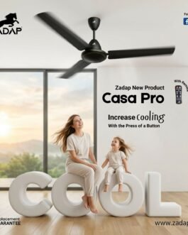 ZADAP CASA-Pro 1200mm BLDC Ceiling Fan with Remote | 28W Energy Saving | High Speed 390 RPM (Smoke Brown)